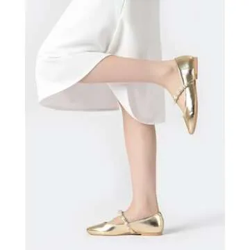 Lryweisy Women's Flats Mary Jane Shoes Women Ballet Flats Pearl Dress Shoes