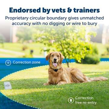 PetSafe Stay & Play Wireless Pet Fence with Replaceable Battery Collar - Circular Boundary Secures u...