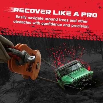 GearAmerica Winch Snatch Block Pulley, 9 US Ton (18,000 Lbs) Heavy Duty Block and Tackle Pulley for Synthetic Rope or Steel Cable, Recovery Accessory for Truck, Tractor, ATV, UTV - 2 Pack, Orange