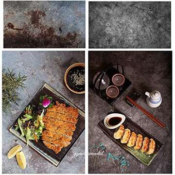 RENIAN Food Photography Background Set 3pcs 34x22inches54x84cm Flat Lay Photoshoot Backdrop Double S...