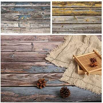 RENIAN Food Photography Background Set 3pcs 34x22inches54x84cm Flat Lay Photoshoot Backdrop Double Sided for Photo Studio Product Jewelry Tabletop Blogger Pictures Props, 6 Patterns