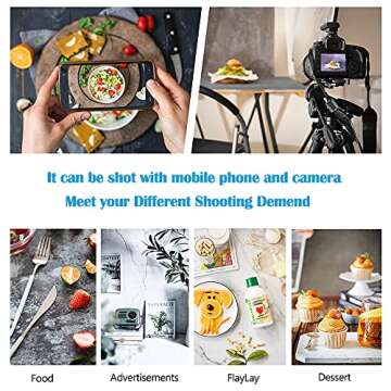 RENIAN Food Photography Background Set 3pcs 34x22inches54x84cm Flat Lay Photoshoot Backdrop Double Sided for Photo Studio Product Jewelry Tabletop Blogger Pictures Props, 6 Patterns