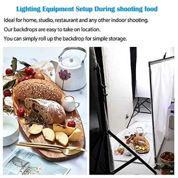 RENIAN Food Photography Background Set 3pcs 34x22inches54x84cm Flat Lay Photoshoot Backdrop Double Sided for Photo Studio Product Jewelry Tabletop Blogger Pictures Props, 6 Patterns