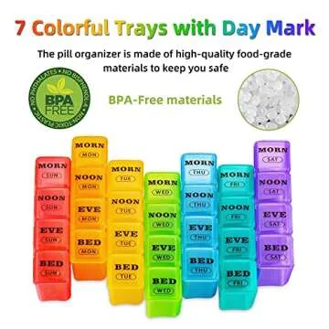 XL Large Weekly Pill Organizer 4 Times a Day, 7-Day Pill Boxes and Organizer AM PM, Big Compartments Pill Case, Monthly Medication Organizer 29 Days Dispenser for Fish Oils