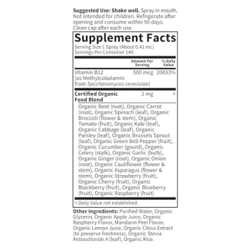 Garden of Life Organic Whole Food B12 Spray for Energy