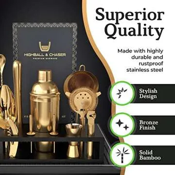 Highball & Chaser Bartender Kit - Complete Bar Tools Set