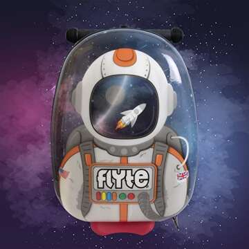 Flyte Sammie the Spaceman Scooter Suitcase - 2-in-1, 18 inch Ride on Suitcase for Kids, 25 Litre Cap...