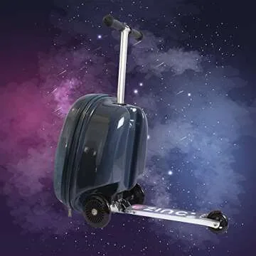 Flyte Sammie the Spaceman Scooter Suitcase - 2-in-1, 18 inch Ride on Suitcase for Kids, 25 Litre Capacity Kids' Luggage on Wheels for Boys and Girls Aged 4+, Rideable Carry on Children's Suitcases