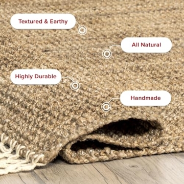 nuLOOM Raleigh Farmhouse Jute Tasseled Area Rug 3x5 Natural