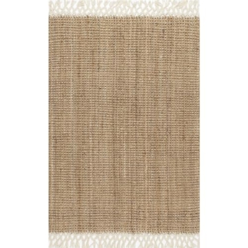 nuLOOM Raleigh Farmhouse Jute Tasseled Area Rug 3x5 Natural