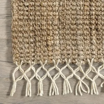 nuLOOM Raleigh Farmhouse Jute Tasseled Area Rug 3x5 Natural