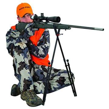 BOG Shooting Sticks Sitting Height with 39in of Usable Height, Durable Aluminum Legs, Carbide Spiked Feet and Rubber Covering for Maximum Shooting Stability, Hunting, Long Range Accuracy, and Outdoors