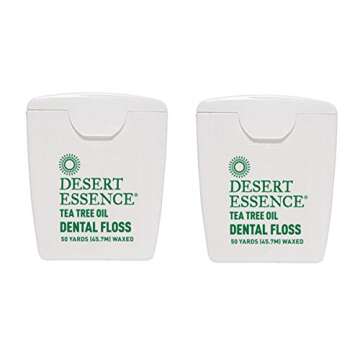 Desert Essence Tea Tree Oil Dental Floss - Eco-Friendly & Effective, 2 Pack