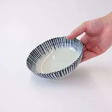 Mino Ware Small Serving Bowl, Indigo Blue, Dishwasher Safe