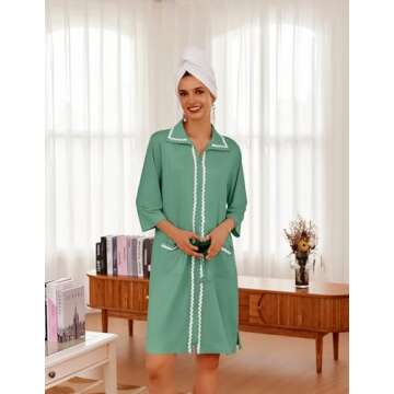 Stylish Ekouaer Zipper Robe for Comfortable Lounging
