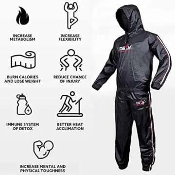 DEFY Heavy Duty Sweat Suit Sauna Exercise Gym Suit Fitness, Weight Loss, Anti-Rip, with Hood (3XL)