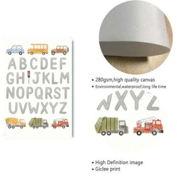 Recrtain Cartoon Alphabet Wall Art - Fun Educational Decor