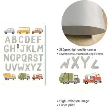 Recrtain Cartoon Alphabet Wall Art - Fun Educational Decor