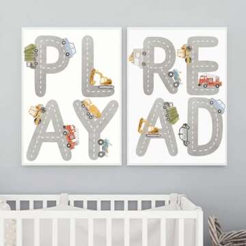 Recrtain Cartoon Alphabet Wall Art - Fun Educational Decor