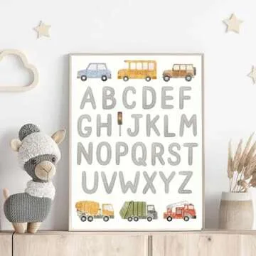 Recrtain Cartoon Alphabet Wall Art - Fun Educational Decor
