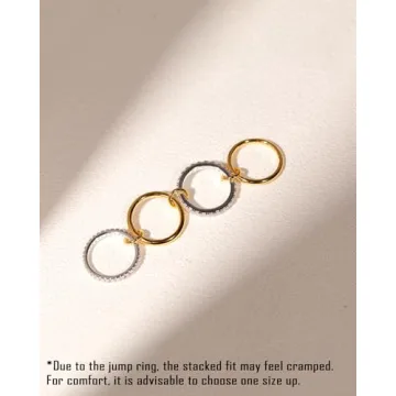 TLY Gold Silver Stackable Rings Set for Women