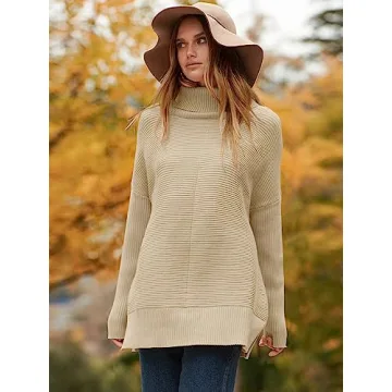 Trendy ANRABESS Oversized Turtleneck Sweater for Women
