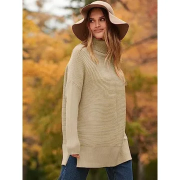 Trendy ANRABESS Oversized Turtleneck Sweater for Women