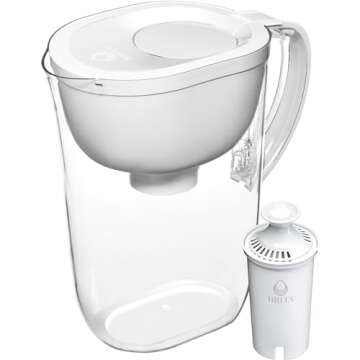 Brita Everyday Standard Water Filter Pitcher with SmartLight Filter Change Indicator, Reduces Copper,Cadmium & Mercury Impurities,Includes 1 Filter, BPA-Free, Lasts 2 Months,10-Cup Capacity, White