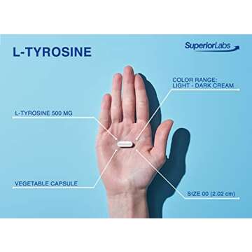 Natural L-Tyrosine 500mg Capsules for Mental Clarity