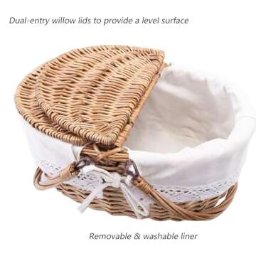 Large 15.4" Wicker Picnic Basket for Elegant Outings