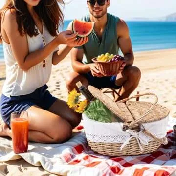 Large 15.4" Wicker Picnic Basket for Elegant Outings