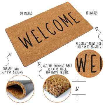 MAINEVENT Welcome Door Mat 30x17 Inch, Thick Welcome Mat Outdoor, Welcome Outdoor Mat Front Door Ent...