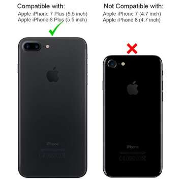 FINCIBO Case Compatible with Apple iPhone 7 Plus/ 8 Plus, Clear Transparent TPU Silicone Protector Case Cover Soft Gel Skin for iPhone 7 Plus / 8 Plus (NOT FIT iPhone 7/8) - English Bulldog