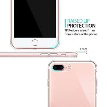 FINCIBO Case Compatible with Apple iPhone 7 Plus/ 8 Plus, Clear Transparent TPU Silicone Protector Case Cover Soft Gel Skin for iPhone 7 Plus / 8 Plus (NOT FIT iPhone 7/8) - English Bulldog