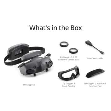 DJI Goggles 3, FPV Goggles with Stunning Micro-OLED Screens, Immersive Flight Experience, O4 HD Video Transmission, Adjustable Diopters, Wireless Streaming, Drone Goggles with Real View PiP