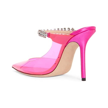 Keleimusi Women Heeled Mules Rhinestones - Stylish Comfort