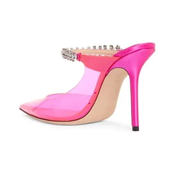 Keleimusi Women Heeled Mules Rhinestones - Stylish Comfort