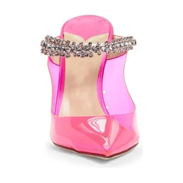 Keleimusi Women Heeled Mules Rhinestones - Stylish Comfort