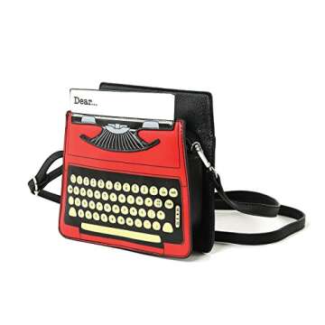 Vintage Typewriter Screen Print Vinyl Satchel Bag - Stylish and Functional