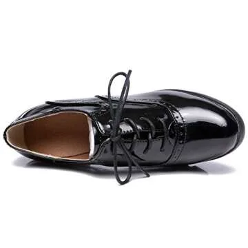 DADAWEN Women's T-Strap Oxfords - Comfortable Dress Shoes