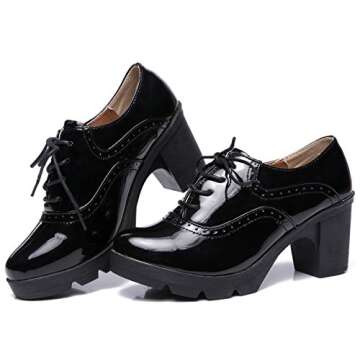 DADAWEN Women's T-Strap Oxfords - Comfortable Dress Shoes