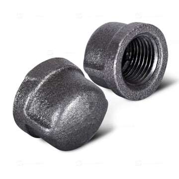 Everflow BMCP0038-10 Black Malleable Cap, 3/8" - Exceptional Quality for Your Plumbing Needs