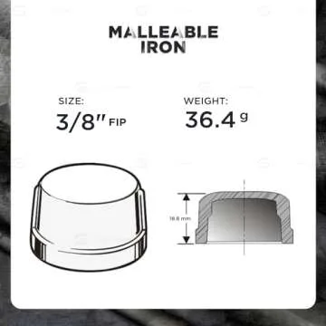 Everflow BMCP0038-10 Black Malleable 3/8" Cap with NPT Threads