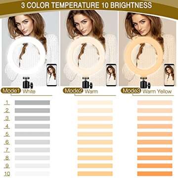 Video Conference Lighting Kits, 6” LED Selfie Ring Light with Tripod Stand, Clip on Laptop Monitor...