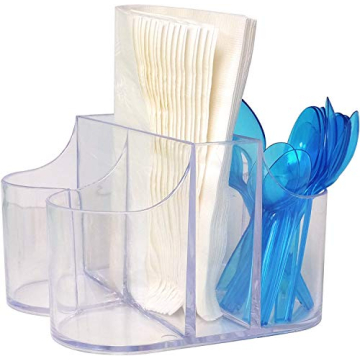 Elegant Acrylic Napkin and Cutlery Organizer Caddy