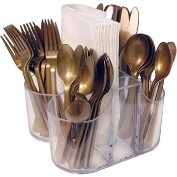 Elegant Acrylic Napkin and Cutlery Organizer Caddy