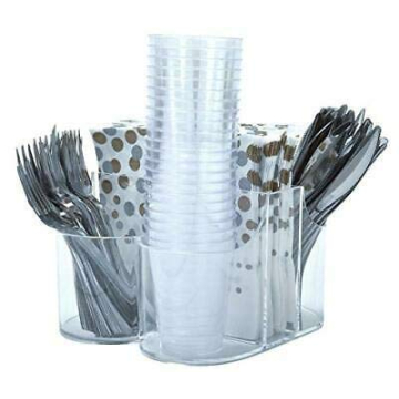 Elegant Acrylic Napkin and Cutlery Organizer Caddy