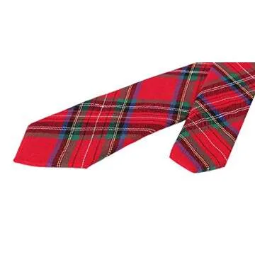 LEVAO Lovacely Men's Cotton Plaid Tie Skinny Necktie CT010B