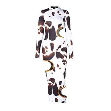 GUXMO Women's Sexy Long Sleeve Bodycon Cutout Maxi Dress