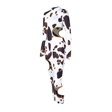 GUXMO Women's Sexy Long Sleeve Bodycon Cutout Maxi Dress